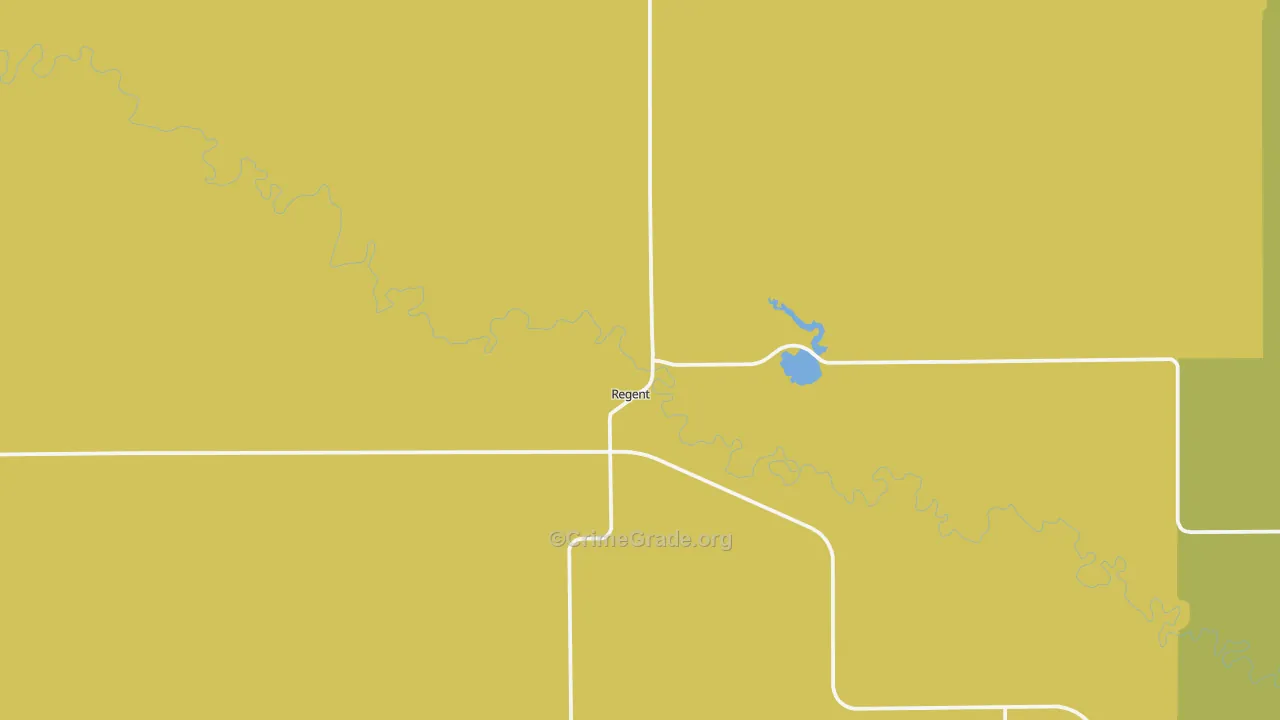 Regent, ND Map of Burglary Rates