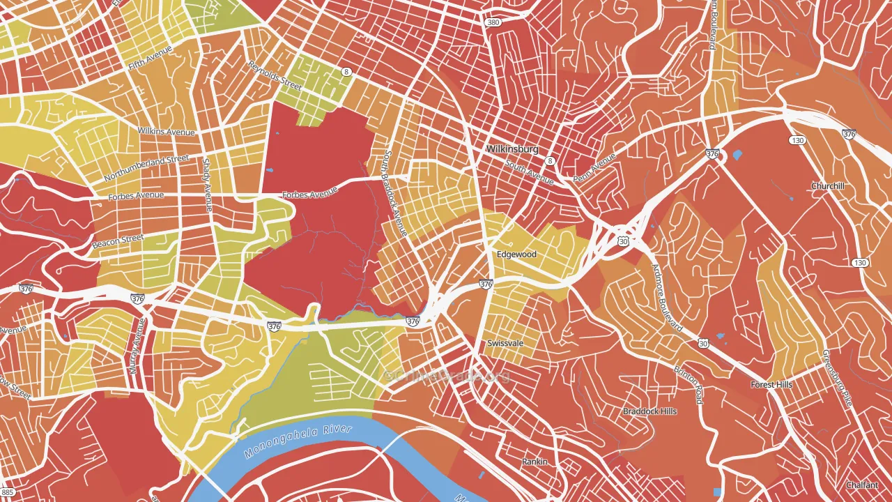 Regent Square, Pittsburgh, PA Map of Burglary Rates