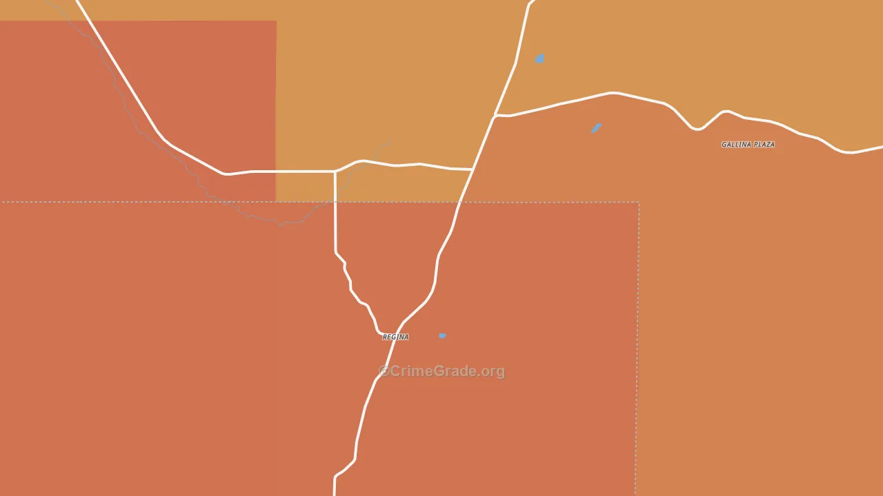 Regina, NM Map of Burglary Rates