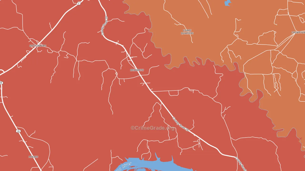 Rehoboth, AL Map of Burglary Rates