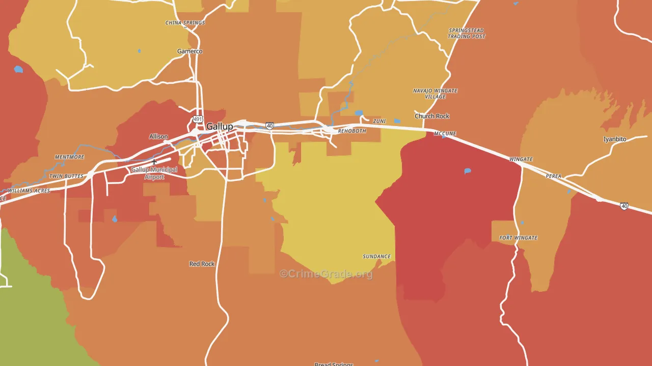 Rehoboth, NM Map of Burglary Rates