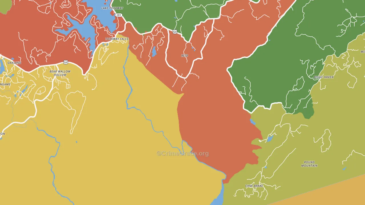 Reid, NC Map of Burglary Rates
