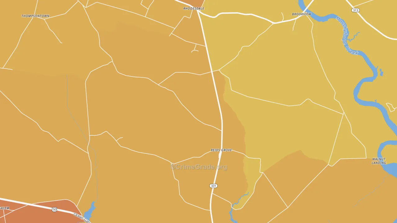 Reids Grove, MD Map of Burglary Rates