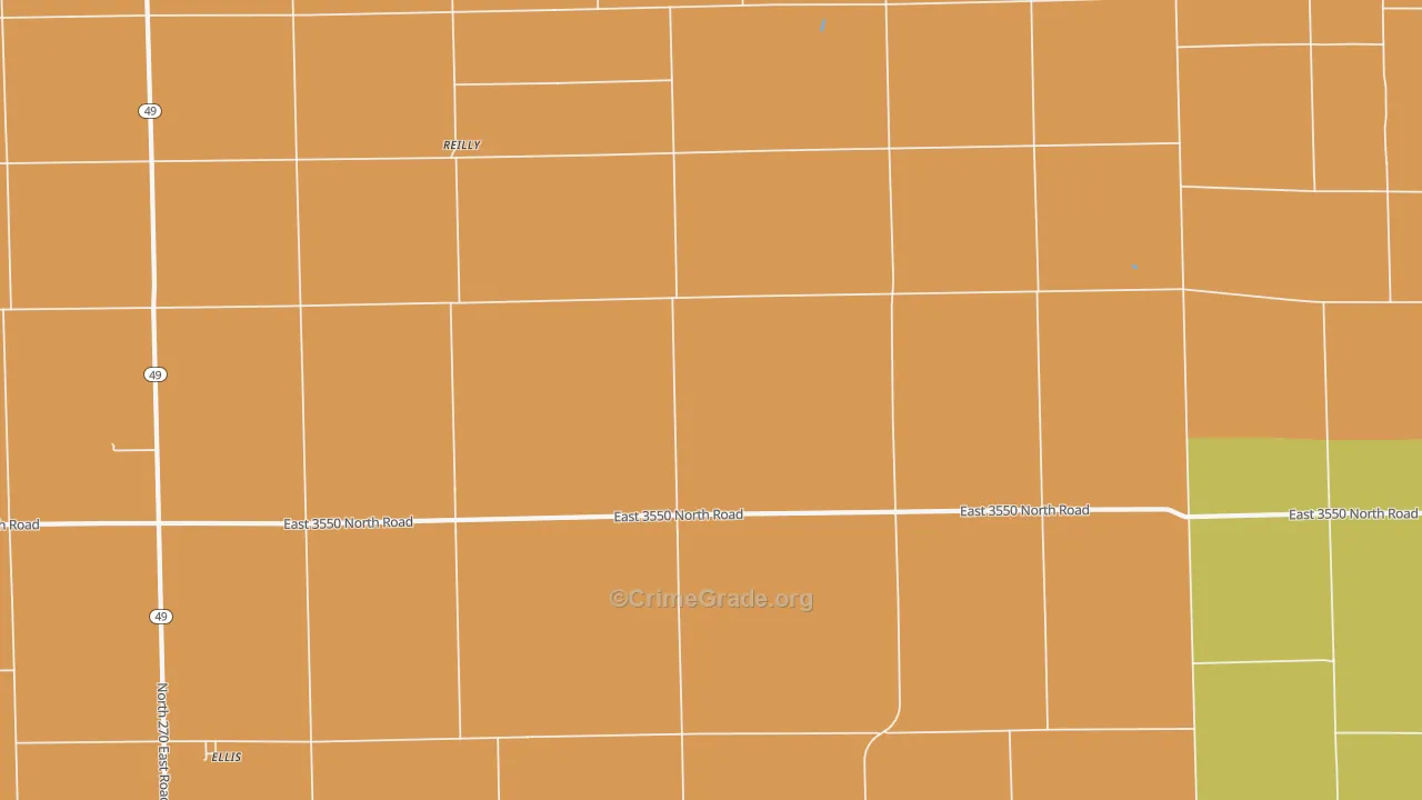 Reilly, IL Map of Burglary Rates