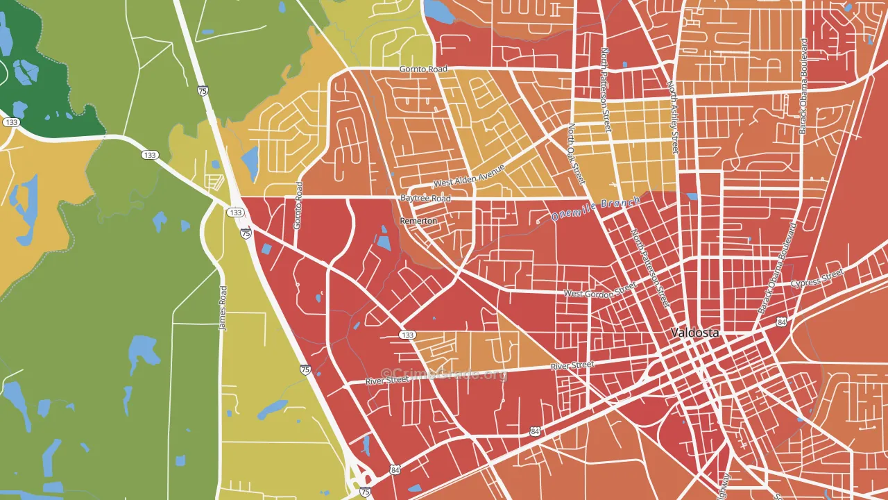 Remerton, GA Map of Burglary Rates