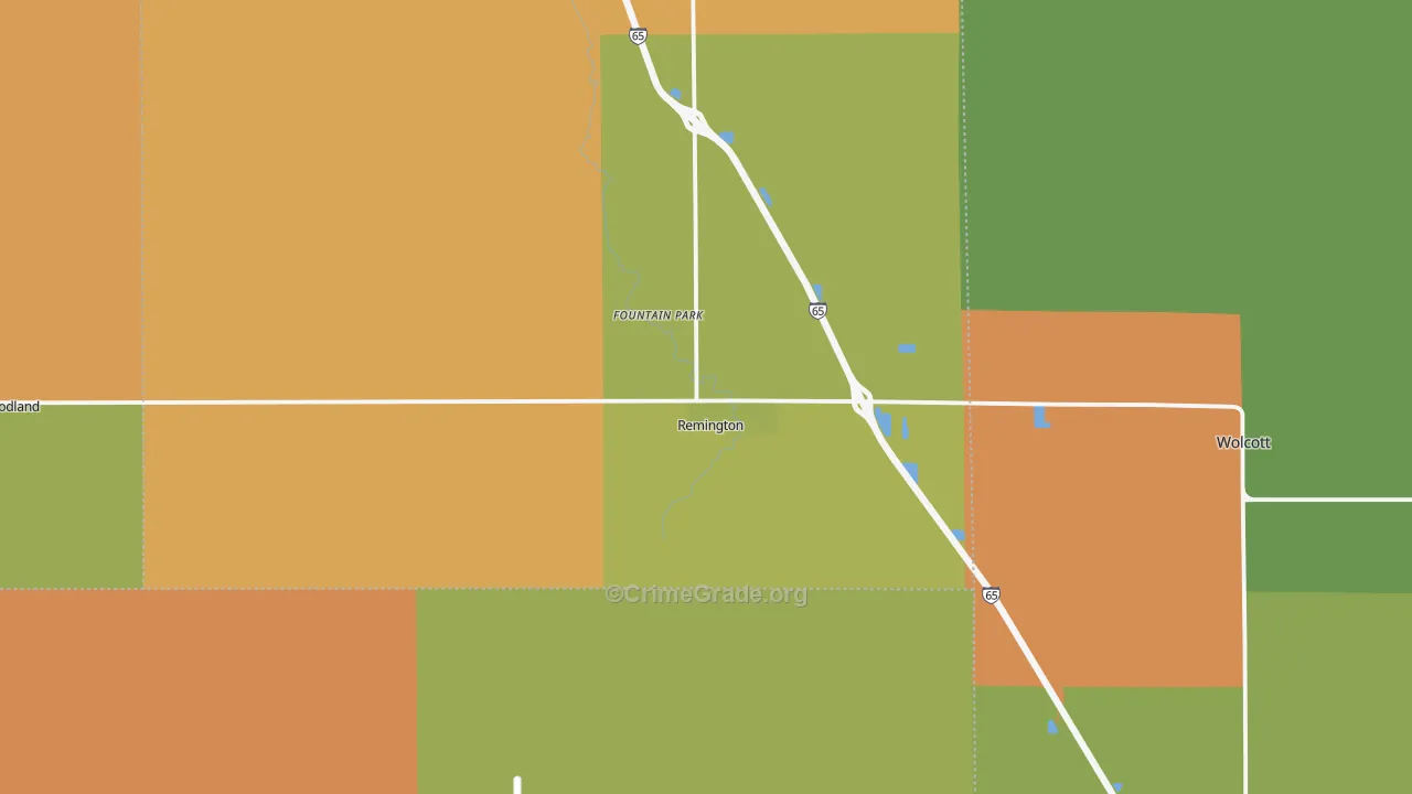 Remington, IN Map of Burglary Rates