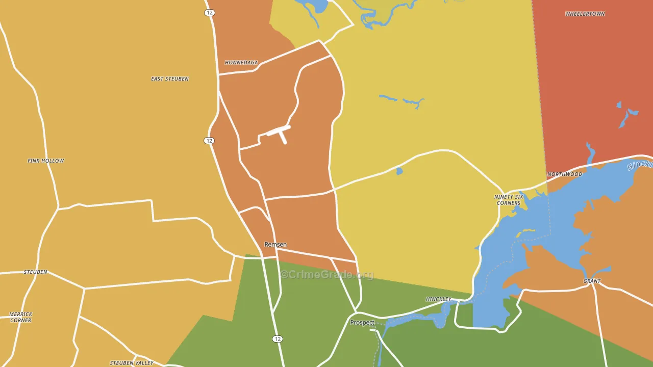 Remsen, NY Map of Burglary Rates
