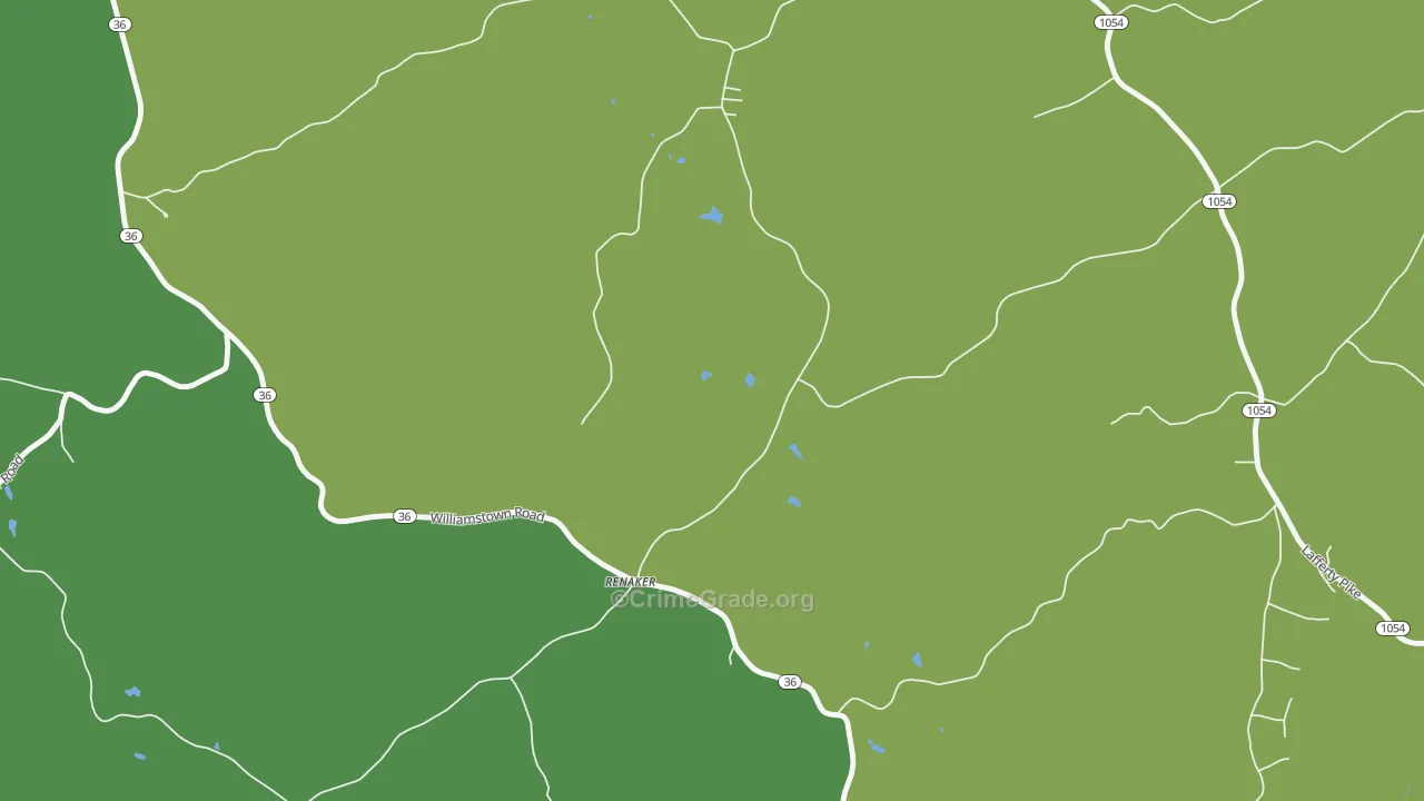 Renaker, KY Map of Burglary Rates
