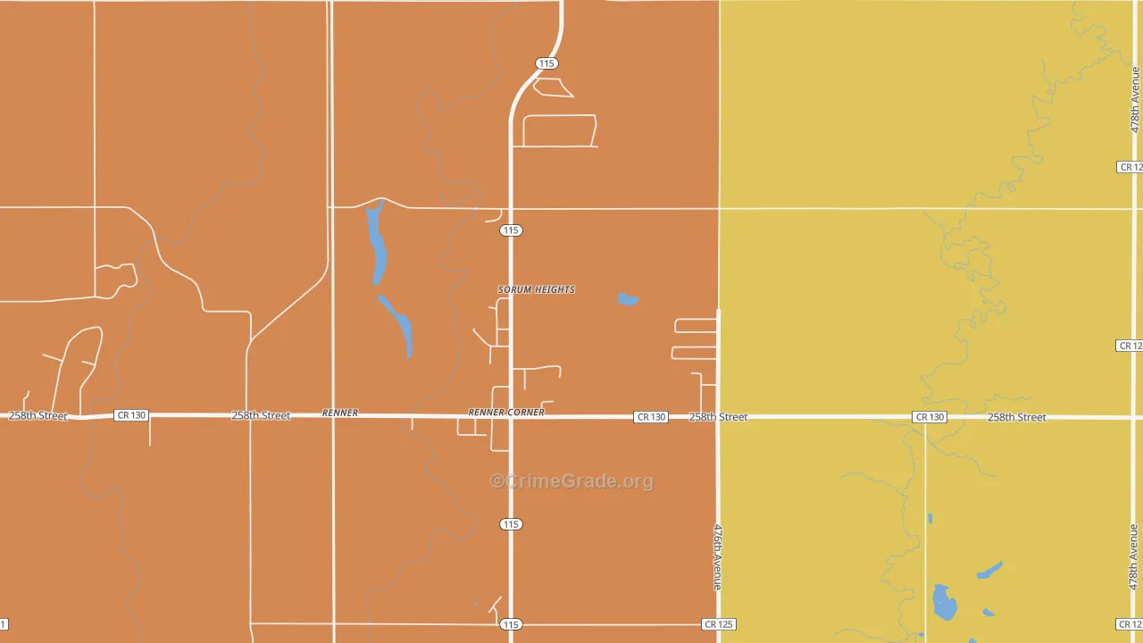 Renner Corner, SD Map of Burglary Rates