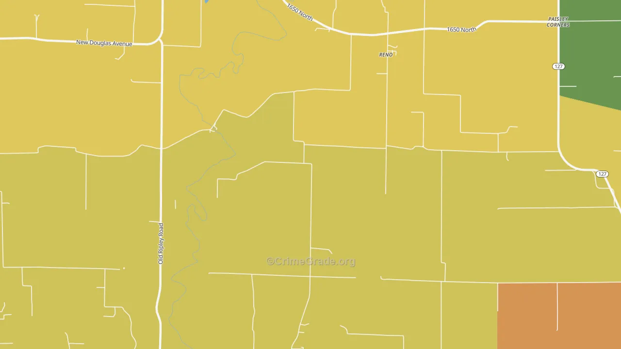 Reno, IL Map of Burglary Rates