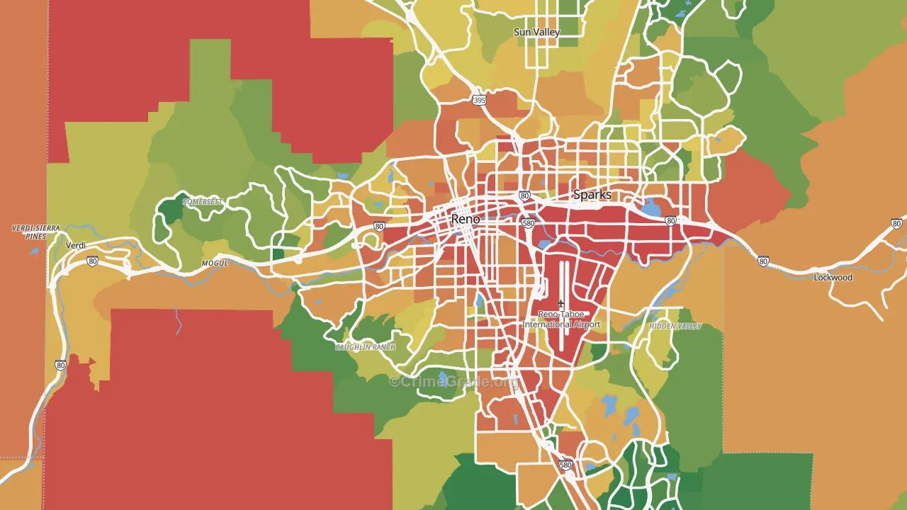 Reno, NV Map of Burglary Rates