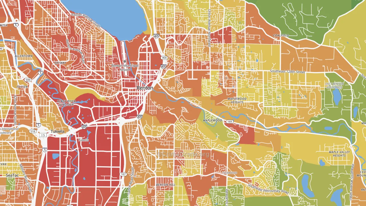 Renton, WA Map of Burglary Rates
