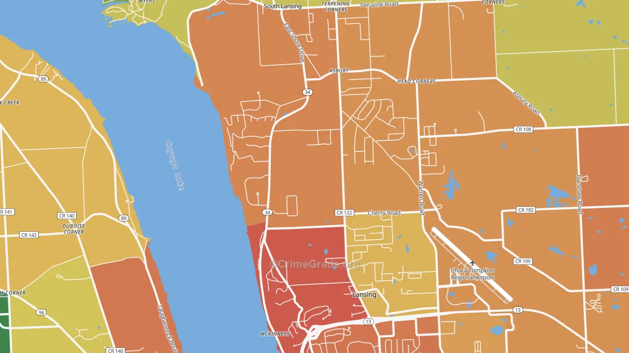 Renwick, NY Map of Burglary Rates