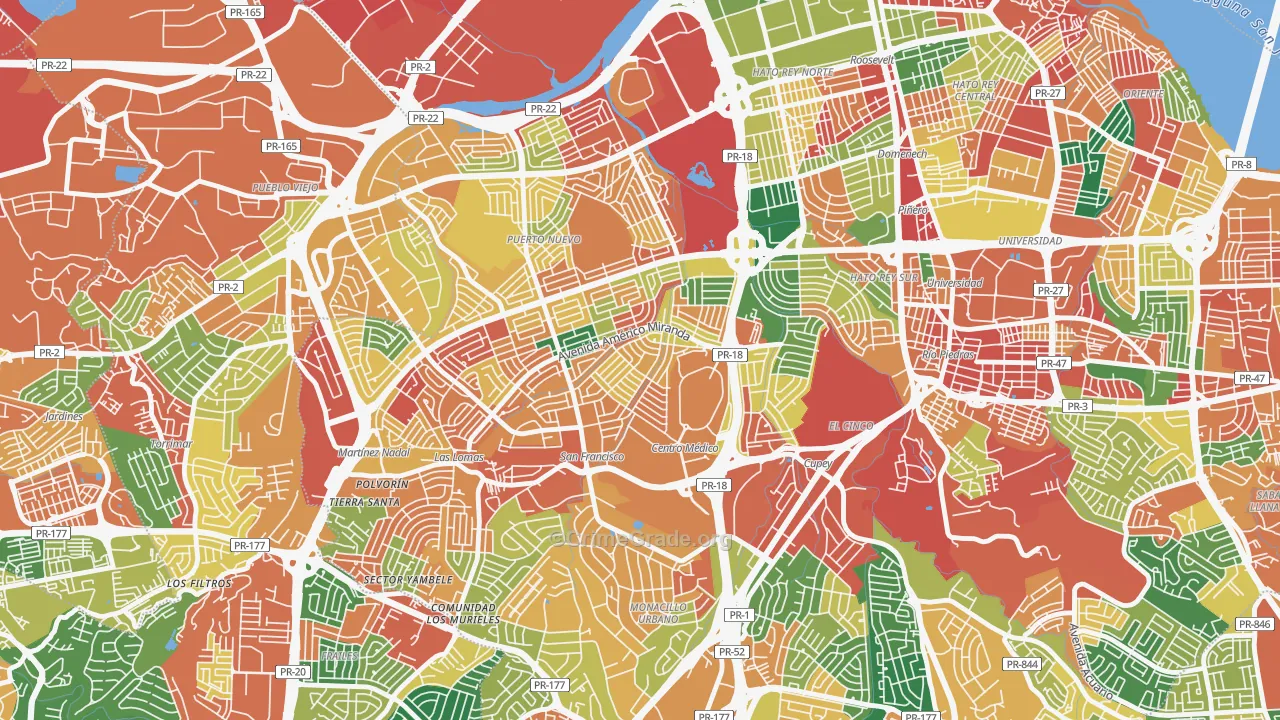 Reparto Metropolitano, San Juan, PR Map of Burglary Rates