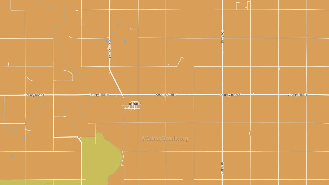 Republic, KS Map of Burglary Rates