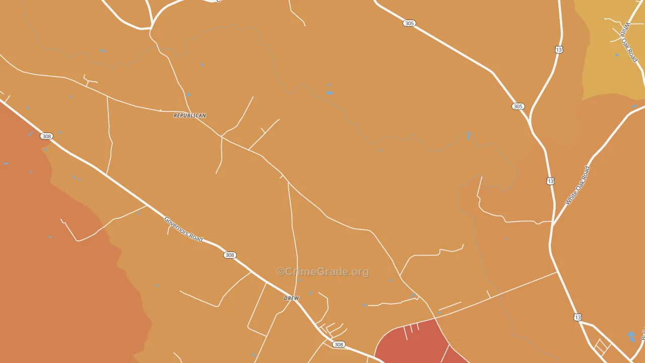 Republican, NC Map of Burglary Rates