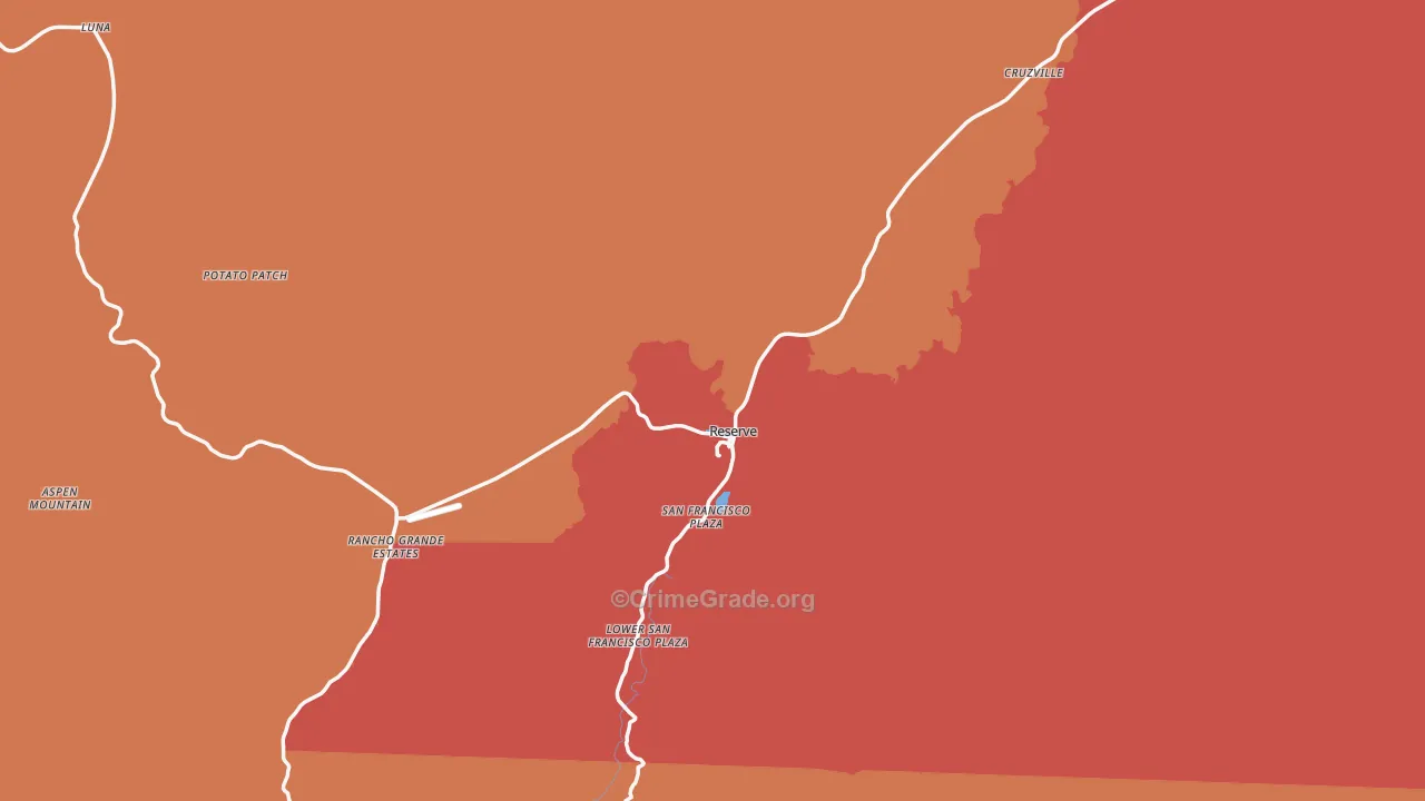 Reserve, NM Map of Burglary Rates