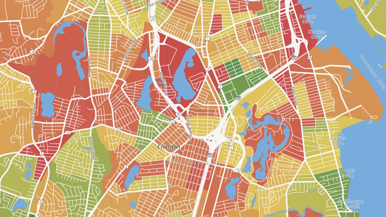 Reservoir, Providence, RI Map of Burglary Rates