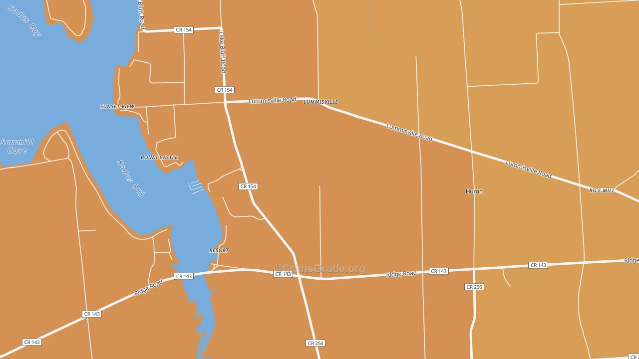 Resort, NY Map of Burglary Rates
