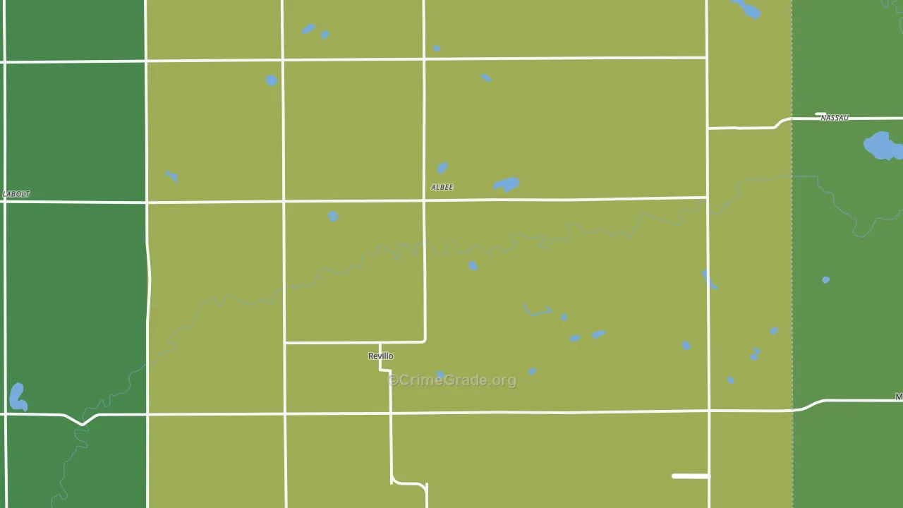 Revillo, SD Map of Burglary Rates