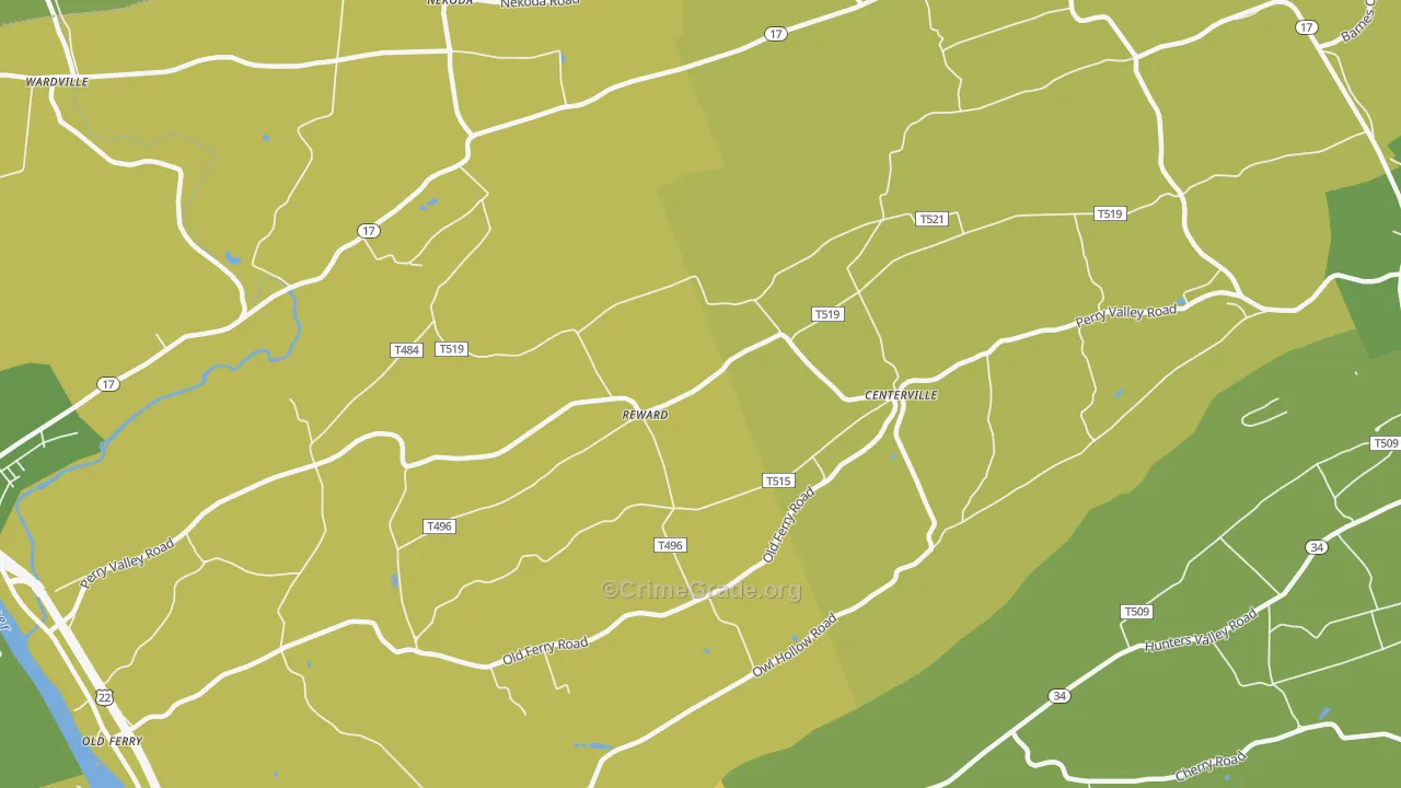 Reward, PA Map of Burglary Rates