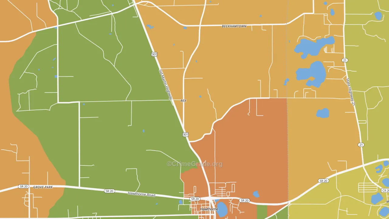 Rex, FL Map of Burglary Rates