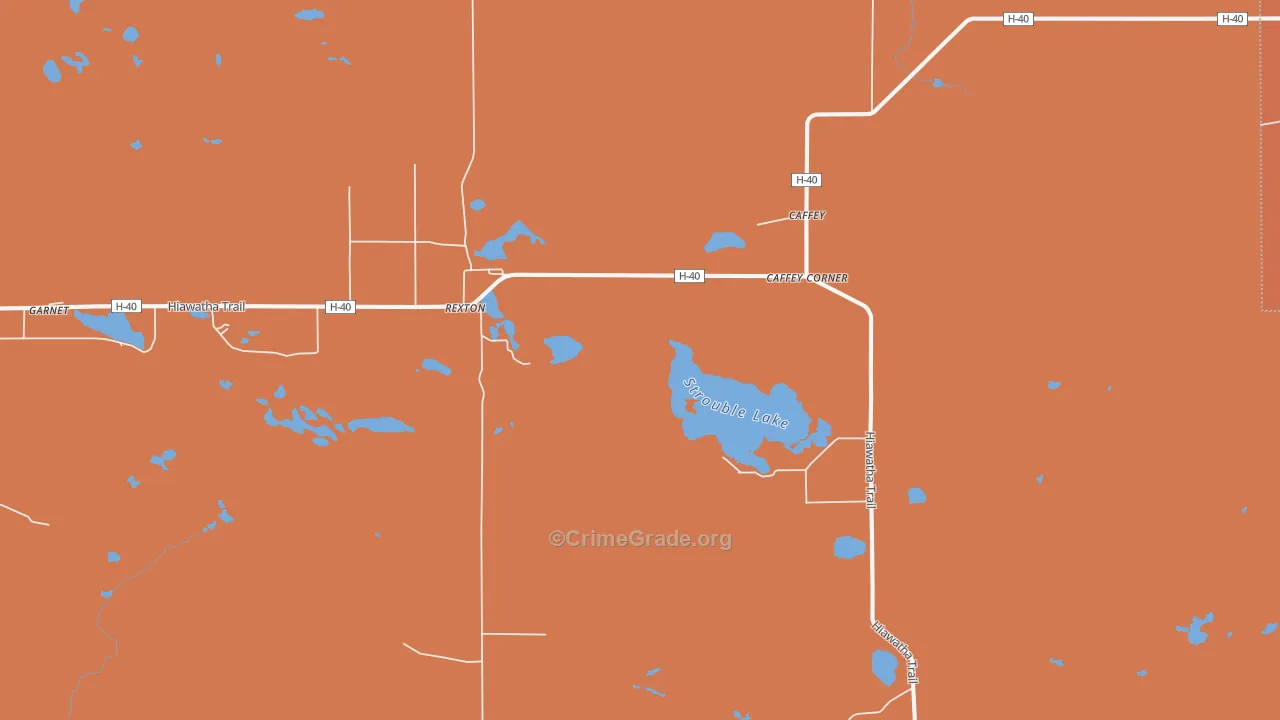 Rexton, MI Map of Burglary Rates