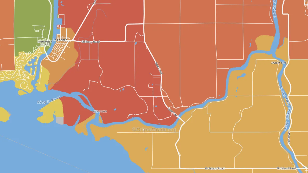 Rexville, WA Map of Burglary Rates