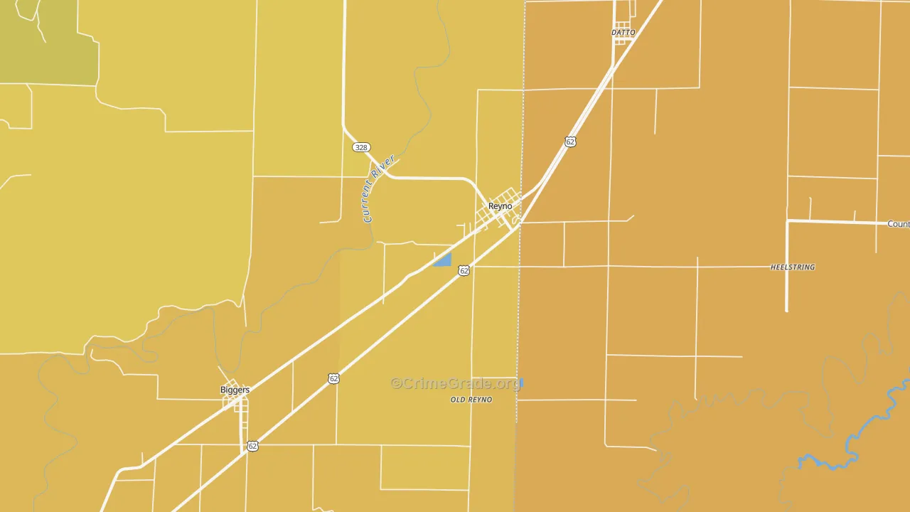 Reyno, AR Map of Burglary Rates