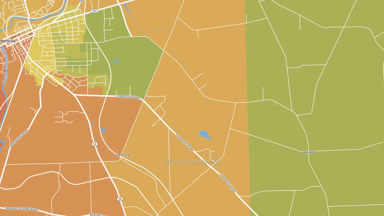 Reynolds Heights, PA Map of Burglary Rates