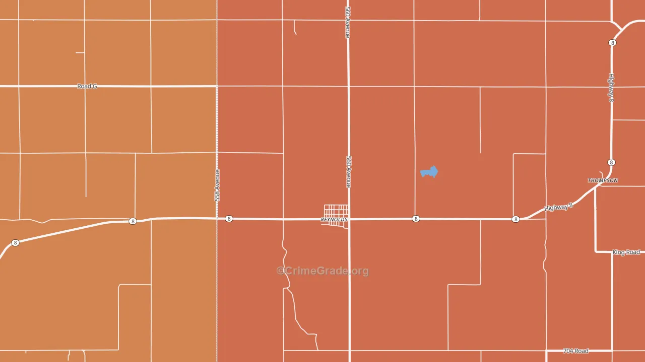 Reynolds, NE Map of Burglary Rates