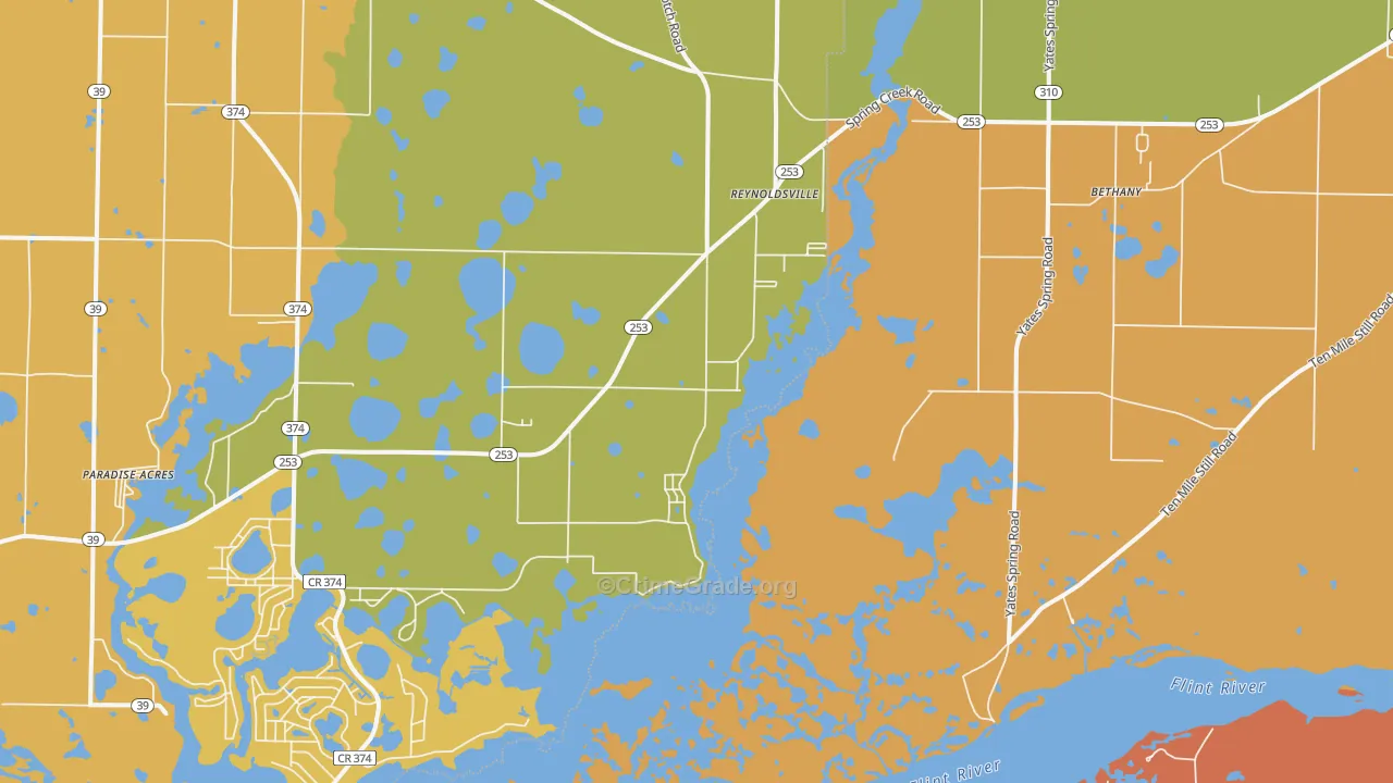 Reynoldsville, GA Map of Burglary Rates