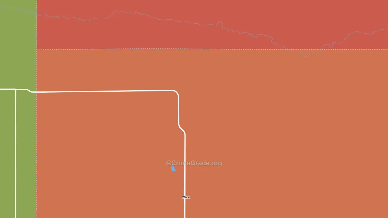 Rhea, TX Map of Burglary Rates