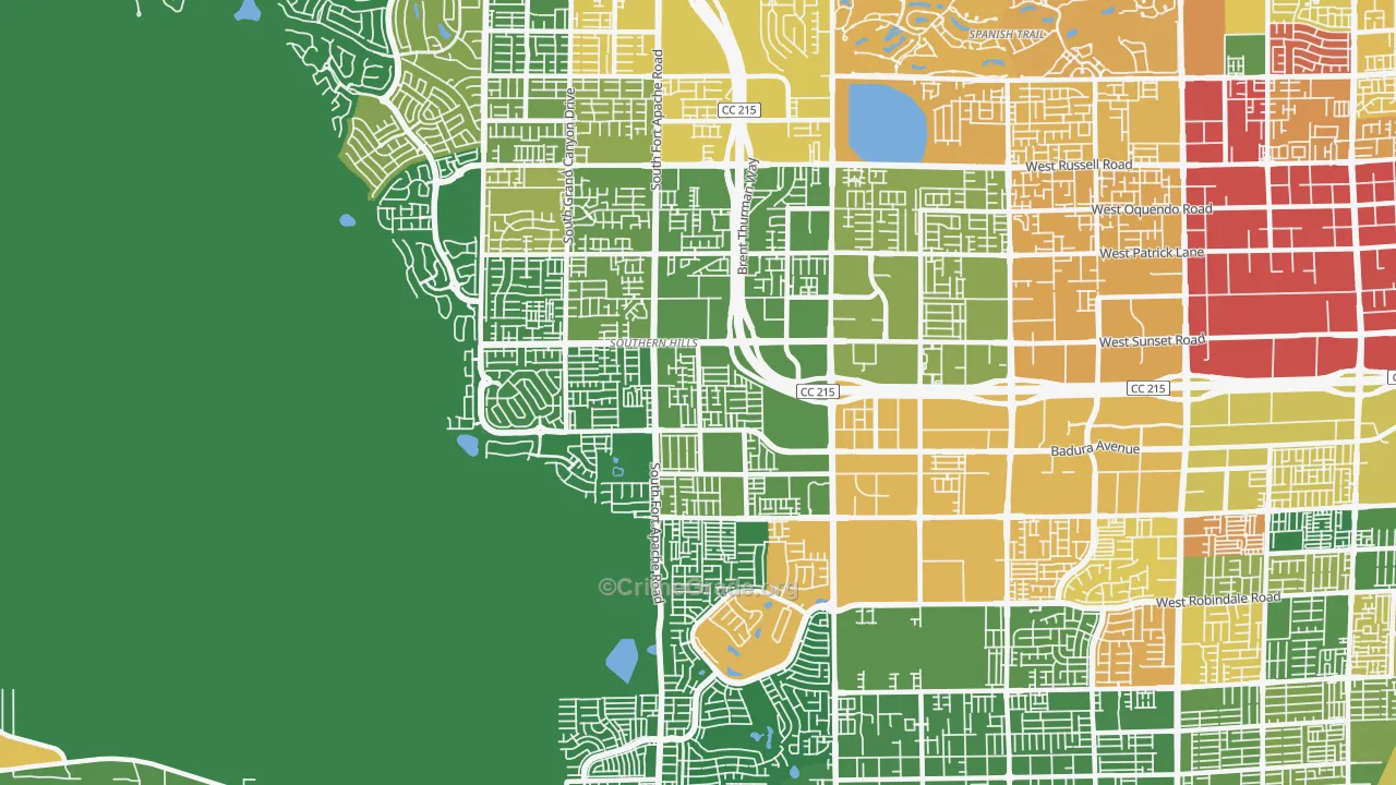 Rhodes Ranch, Spring Valley, NV Map of Burglary Rates