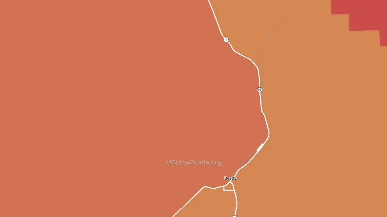 Rhyolite, NV Map of Burglary Rates