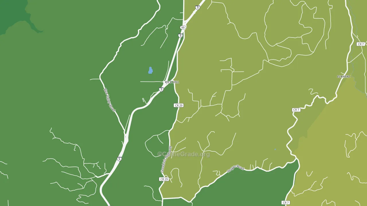 Rice Hill, OR Map of Burglary Rates