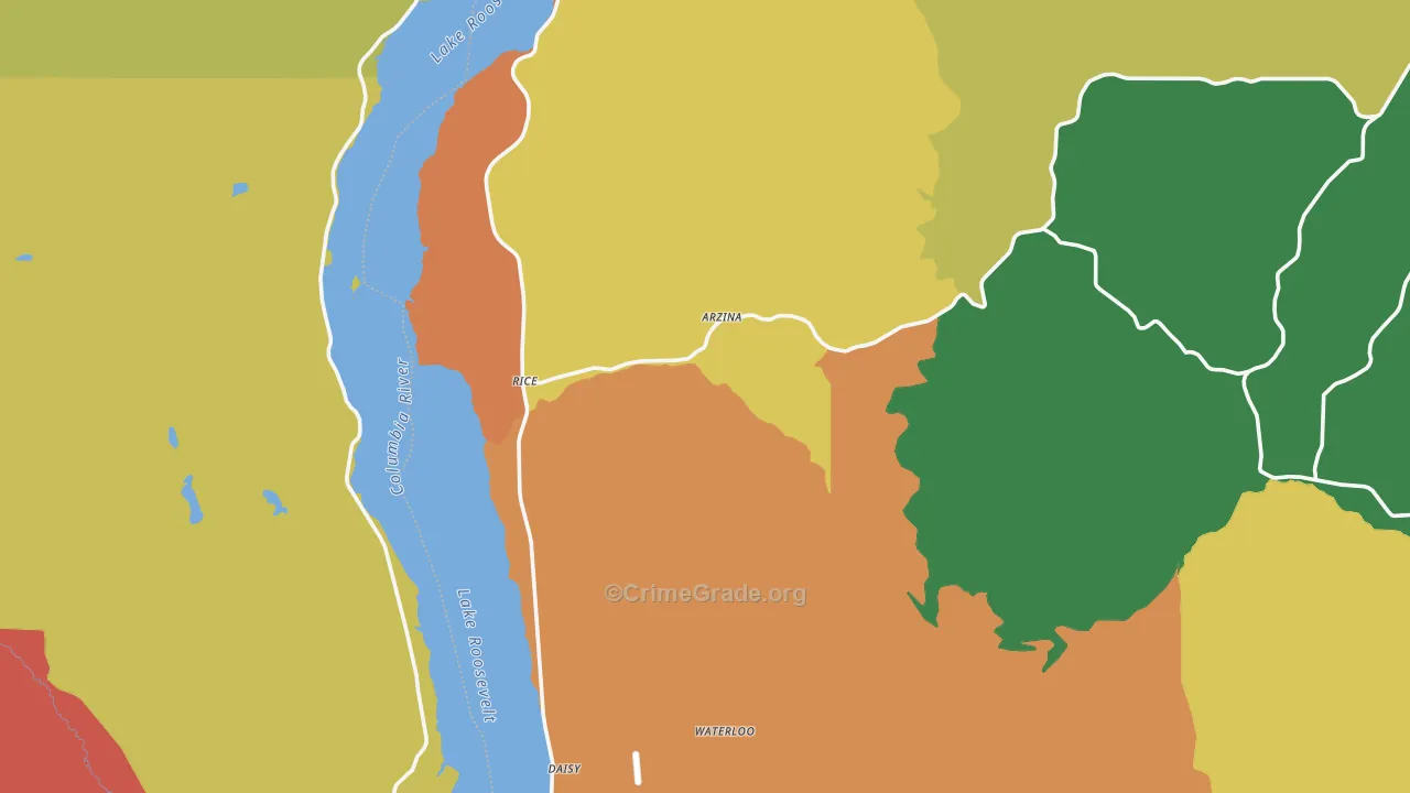 Rice, WA Map of Burglary Rates