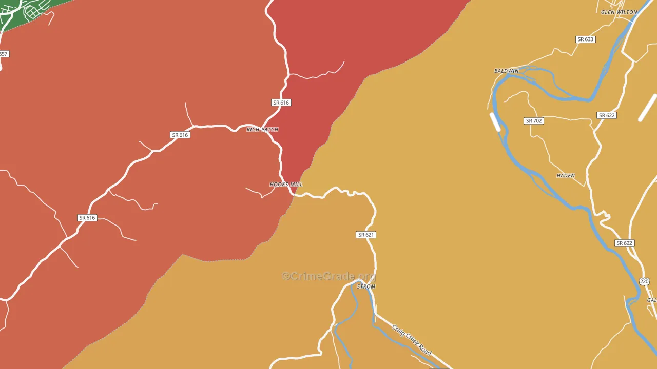 Rich Patch, VA Map of Burglary Rates