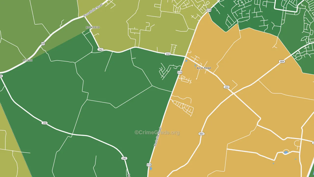 Rich Pond, KY Map of Burglary Rates