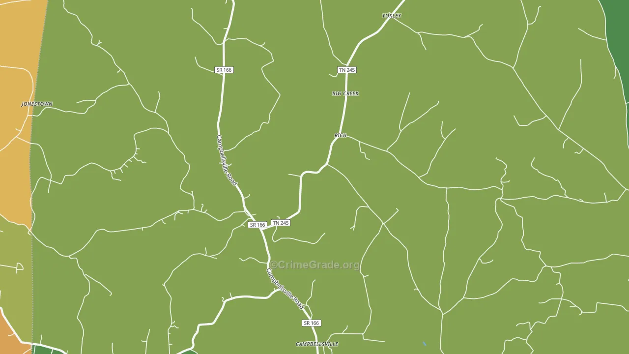 Rich, TN Map of Burglary Rates