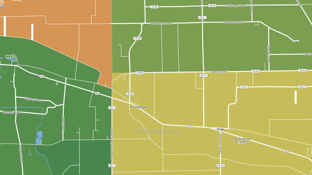 Richardson, IL Map of Burglary Rates