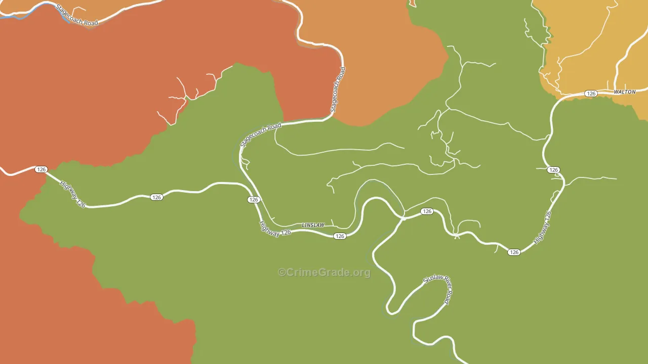 Richardson, OR Map of Burglary Rates