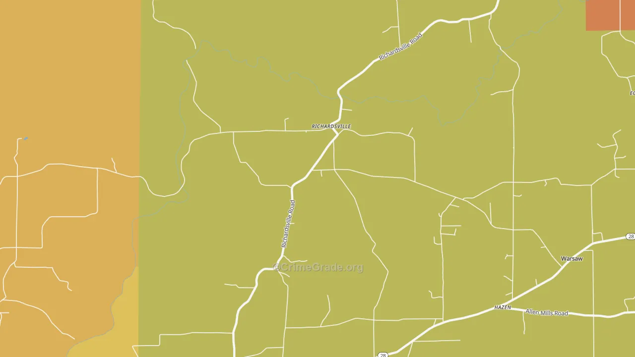 Richardsville, PA Map of Burglary Rates