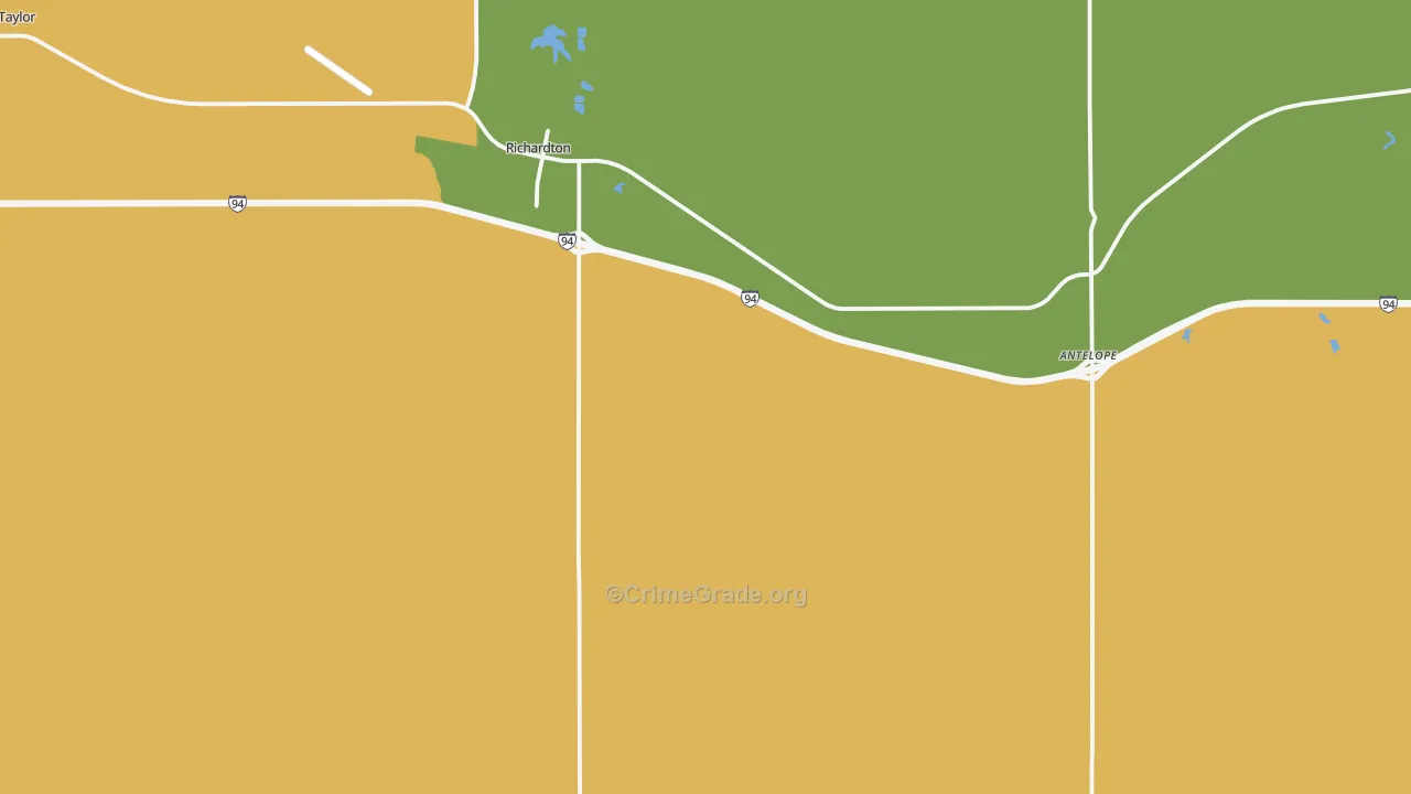 Richardton, ND Map of Burglary Rates