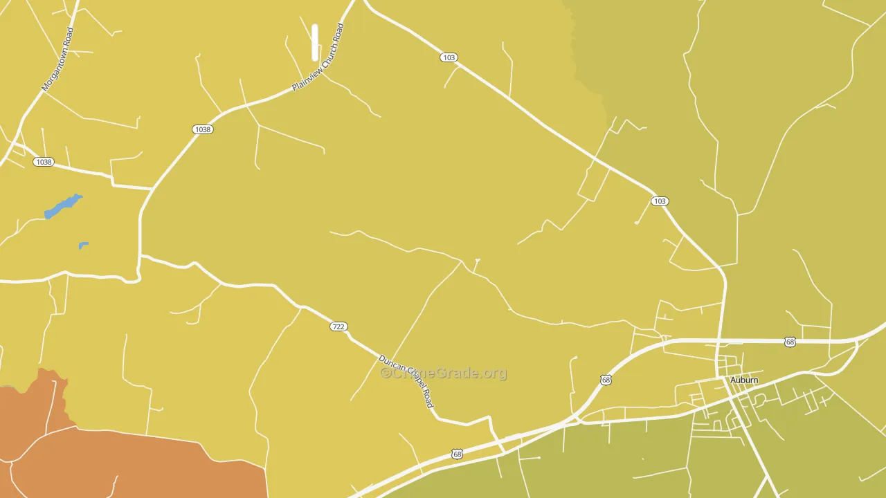 Richelieu, KY Map of Burglary Rates