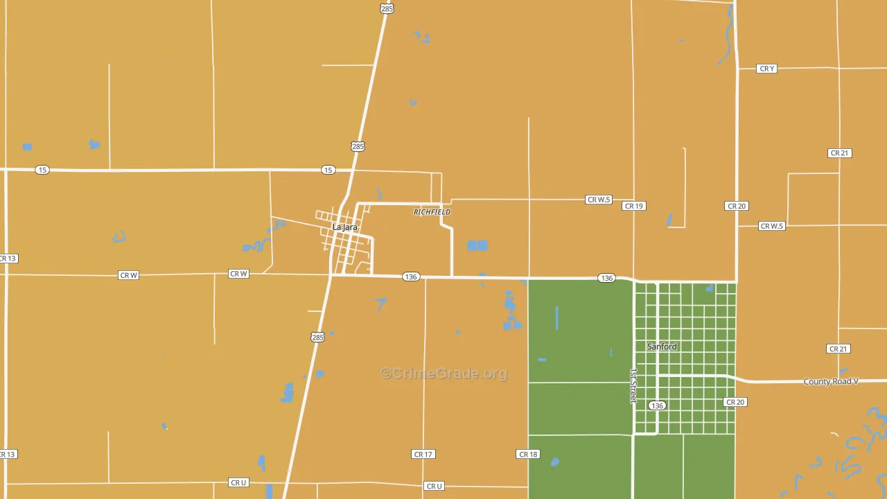 Richfield, CO Map of Burglary Rates