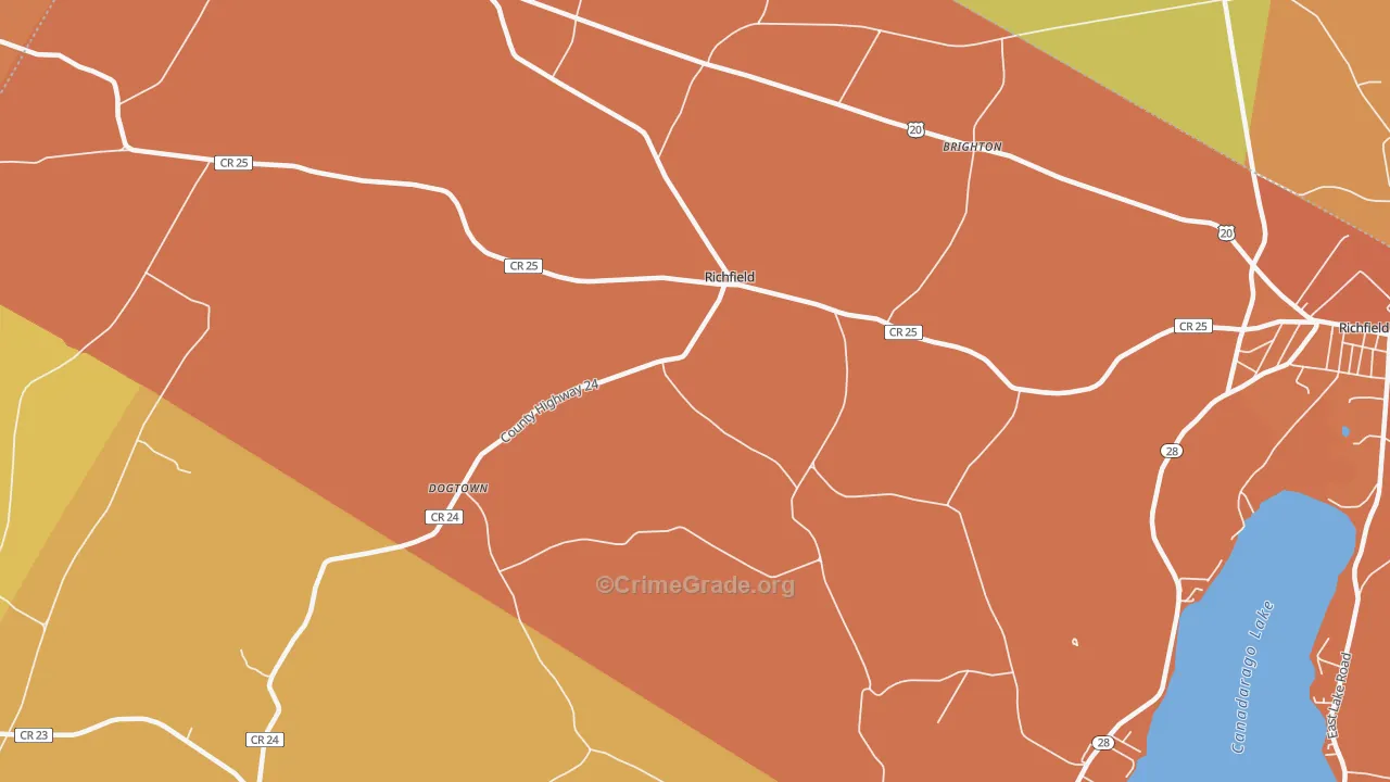 Richfield, NY Map of Burglary Rates