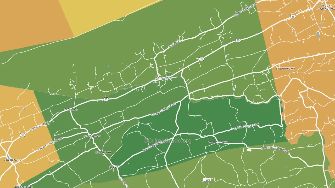 Richfield, PA Map of Burglary Rates