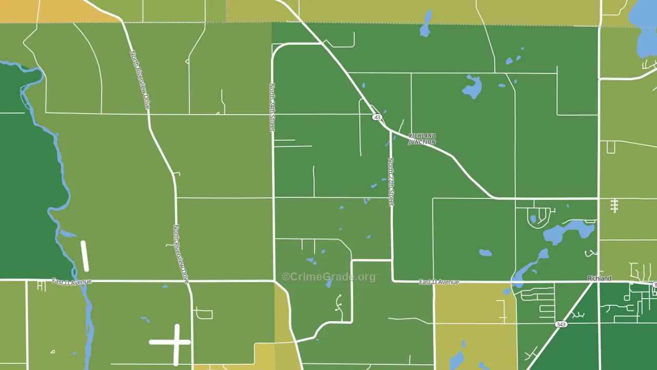 Richland Junction, MI Map of Burglary Rates