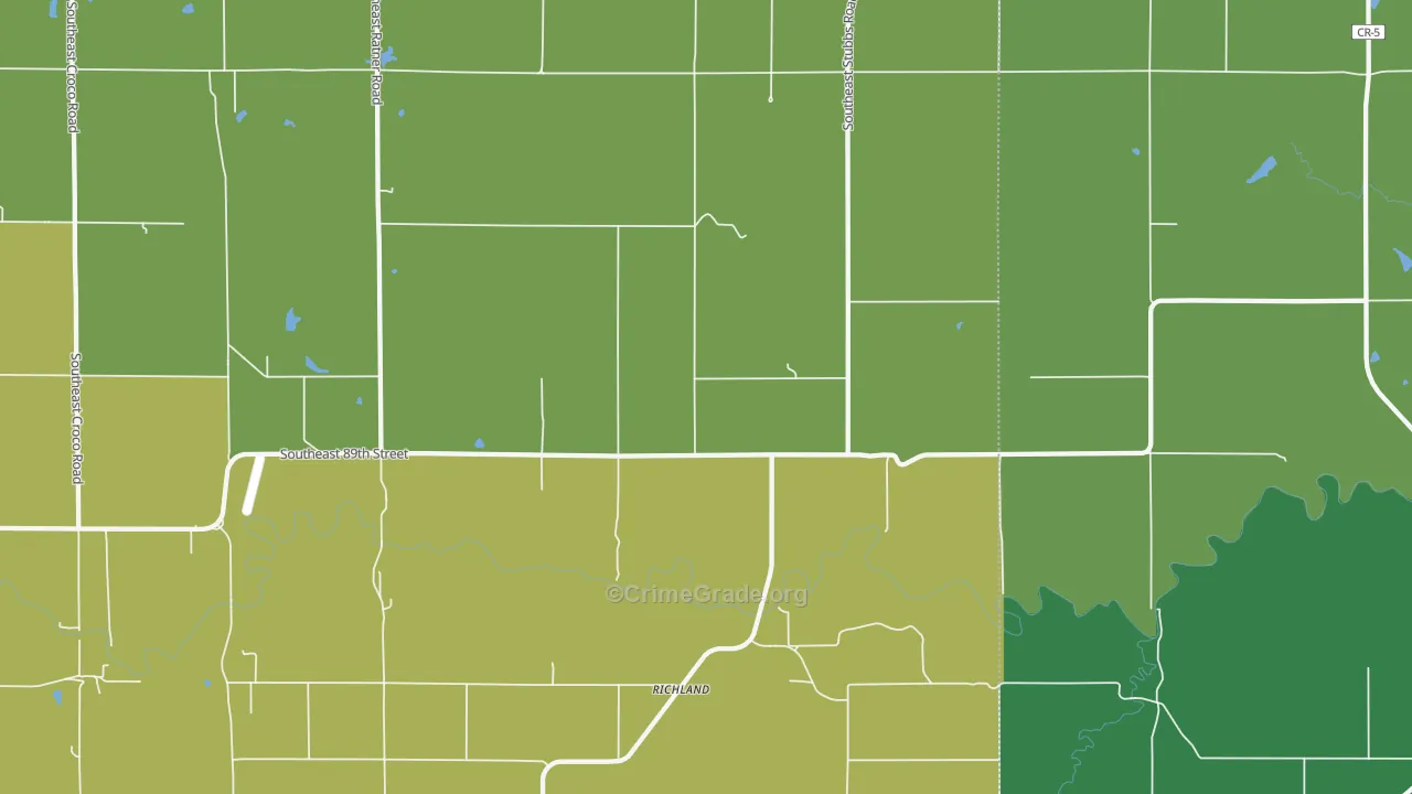 Richland, KS Map of Burglary Rates